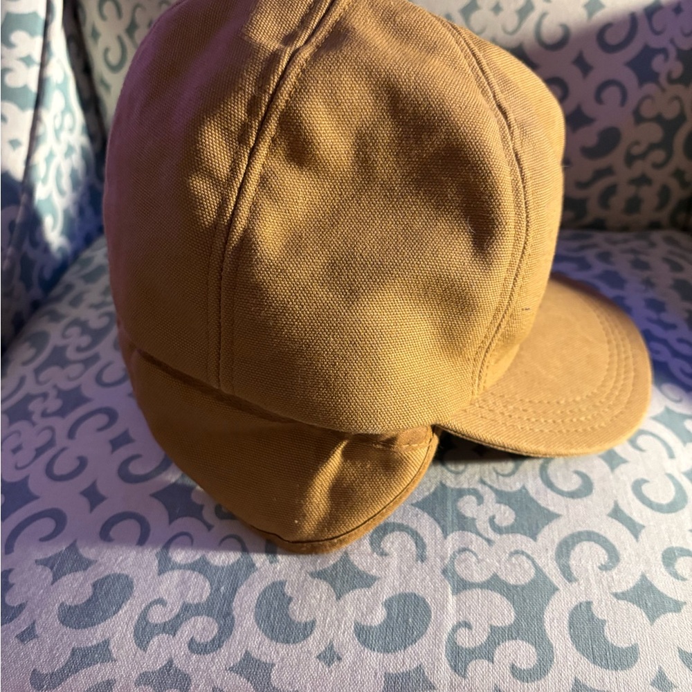 Vintage Made in USA Carhartt Brown Ear Flaps Snow Hat - Picture 3 of 4